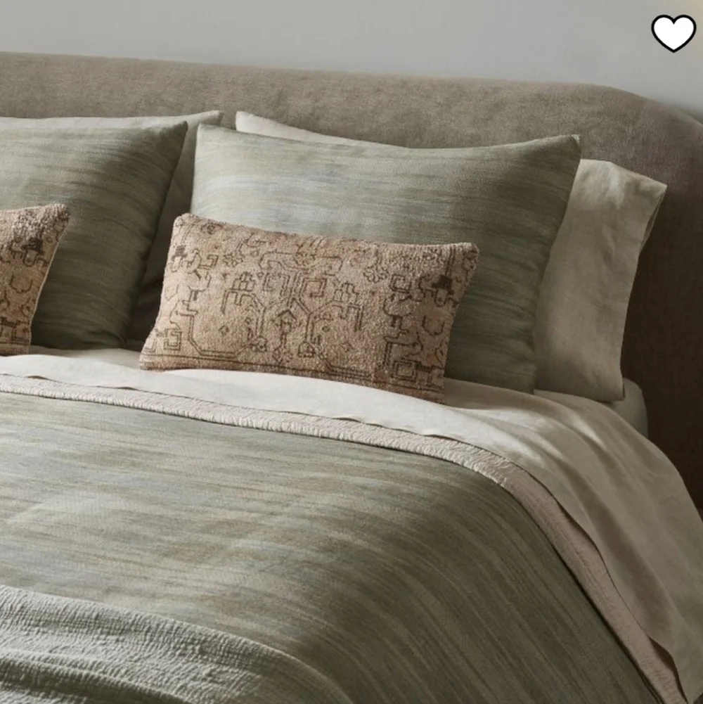 ❤️BUY 2 GET 1 FREE  West Elm Silky TENCEL™ Striated Duvet Cover, Color: Elm